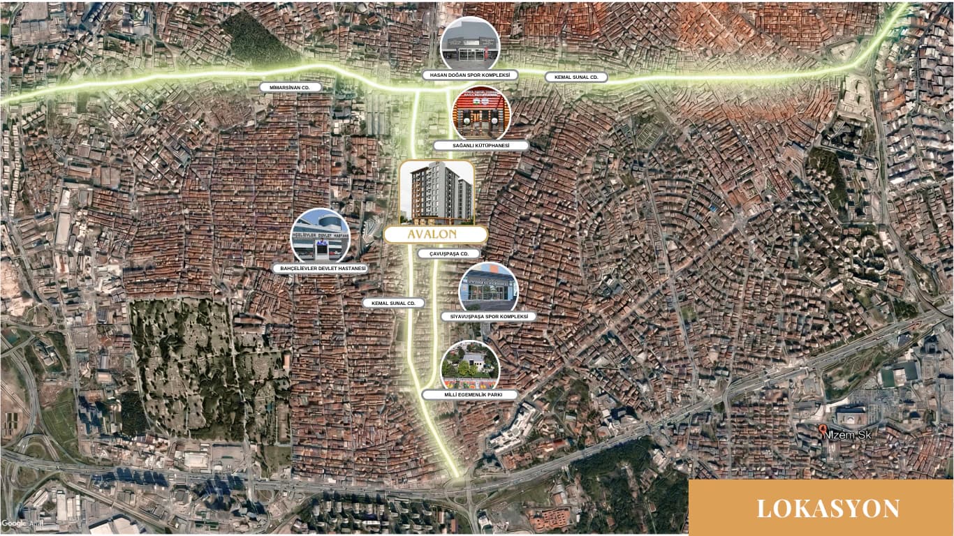 Avalon Bahçelievler lokasyon haritası