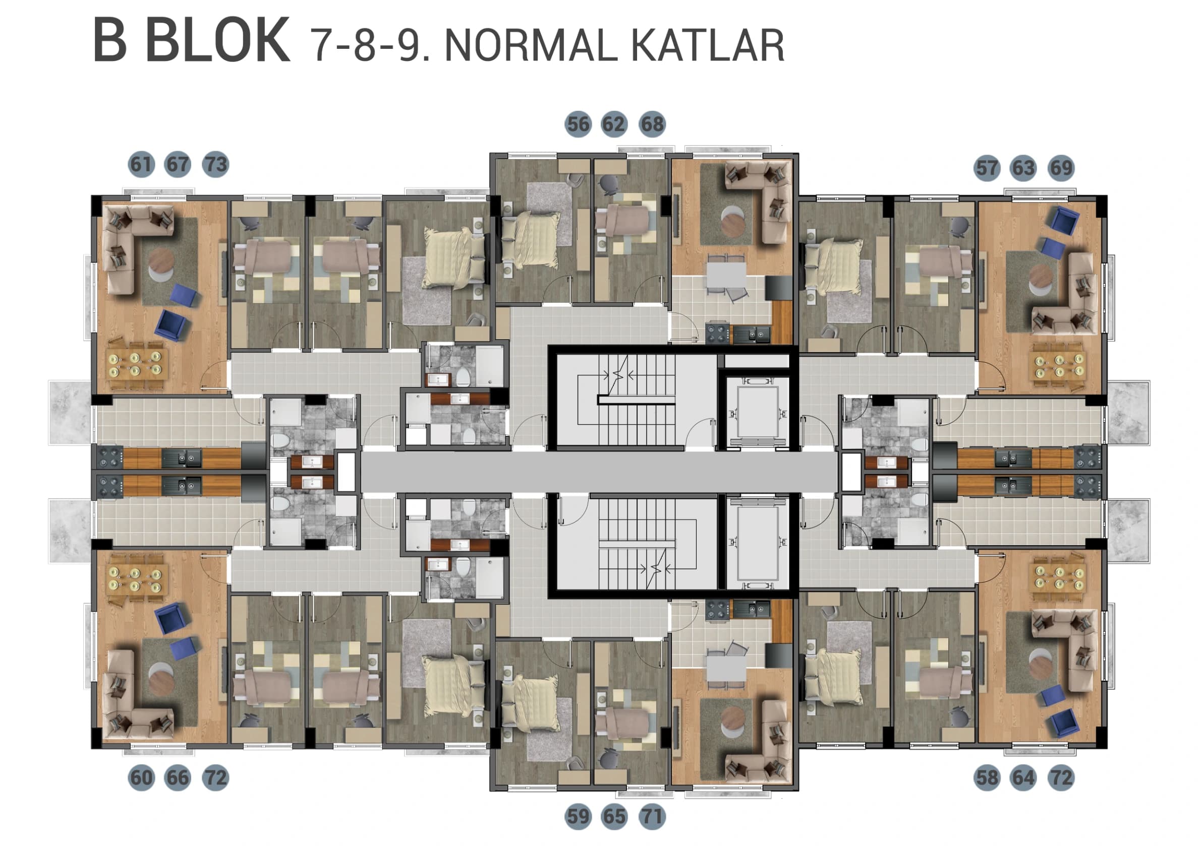 B Blok · Kat 7–9