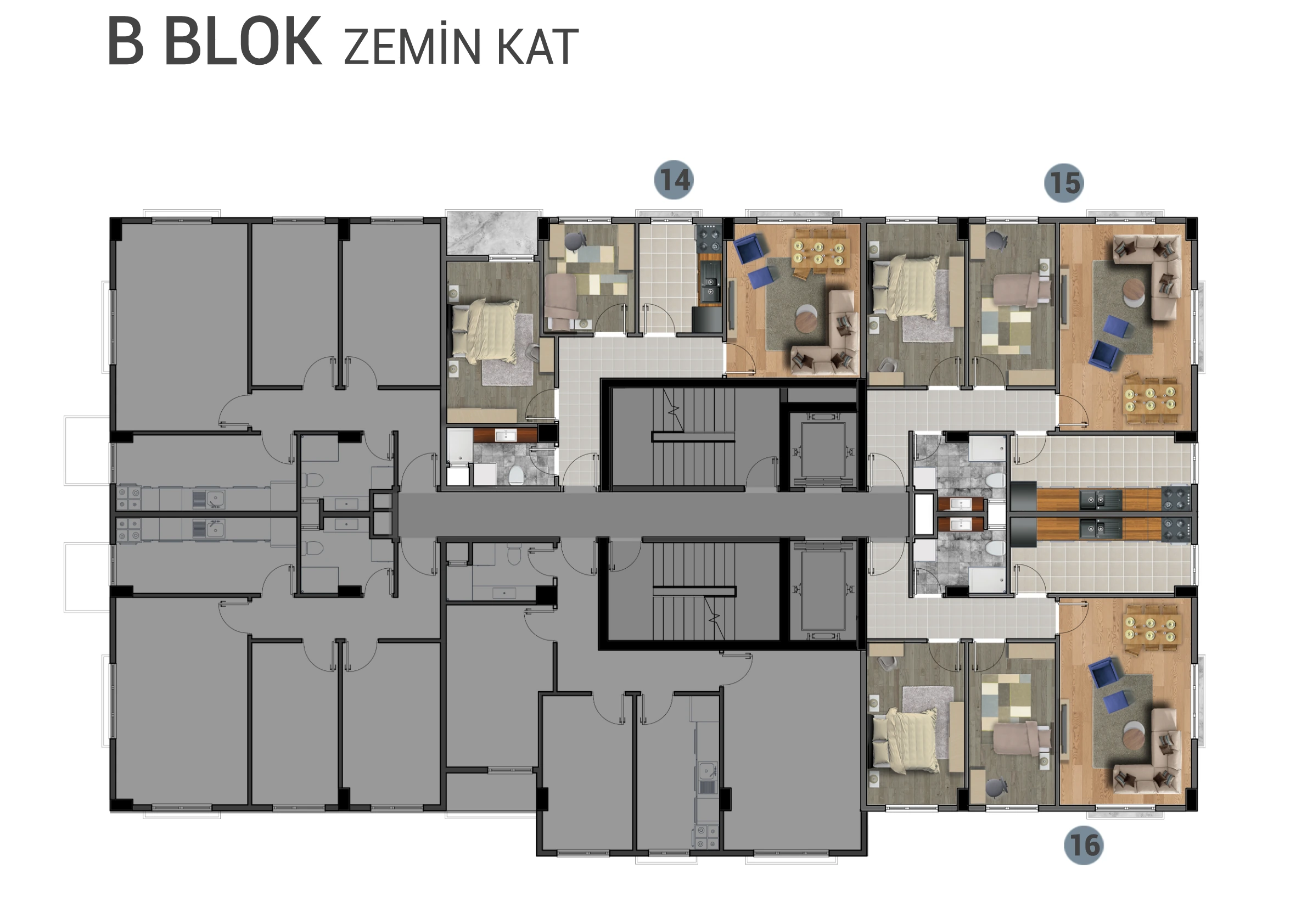 B Blok · Zemin